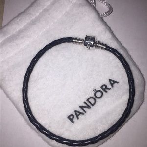 Black leather Pandora bracelet
